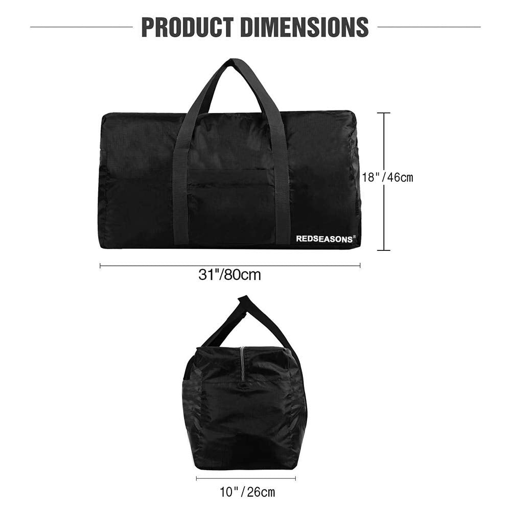 96L Foldable Travel Duffle Bag – Black