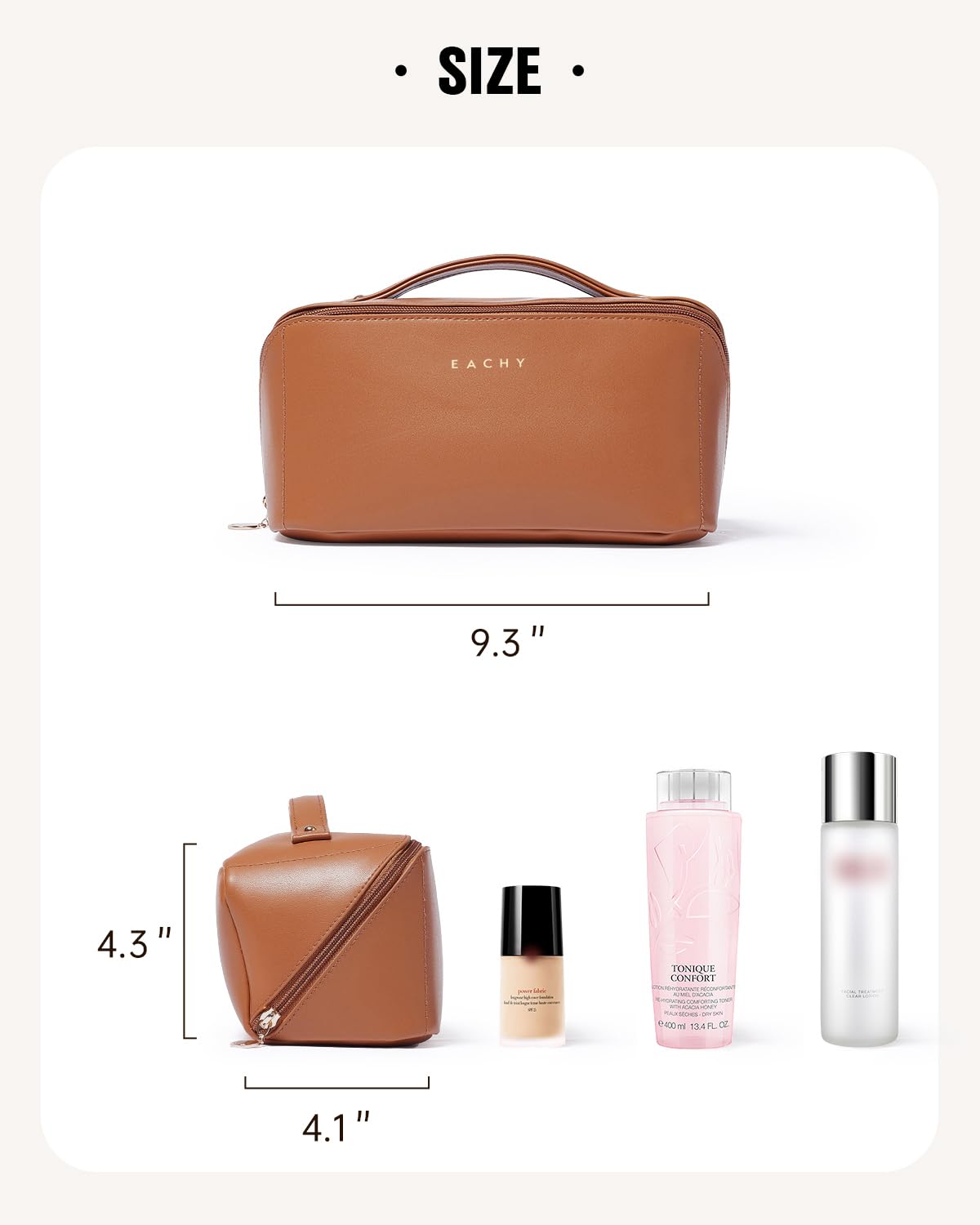 Large Cosmetic Travel Bag – Brown