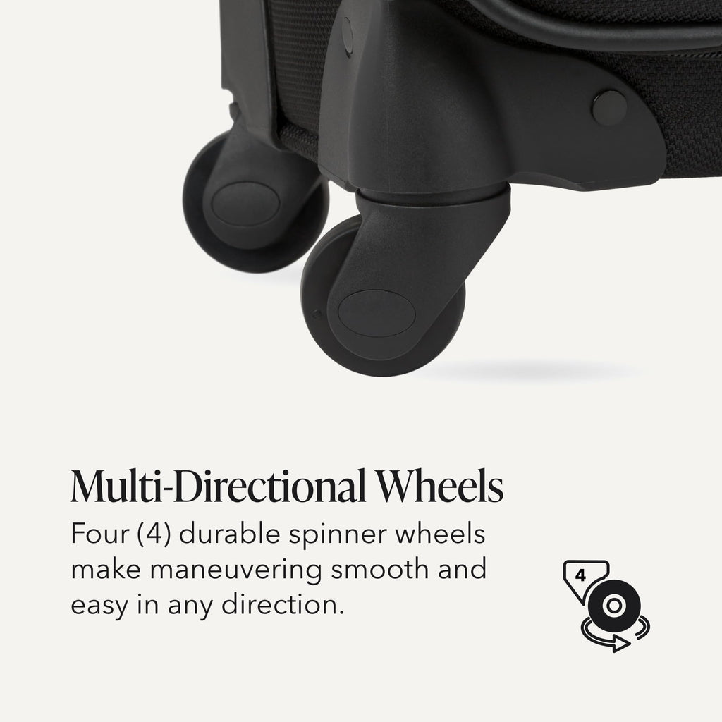 Large Expandable Softside Luggage – Black