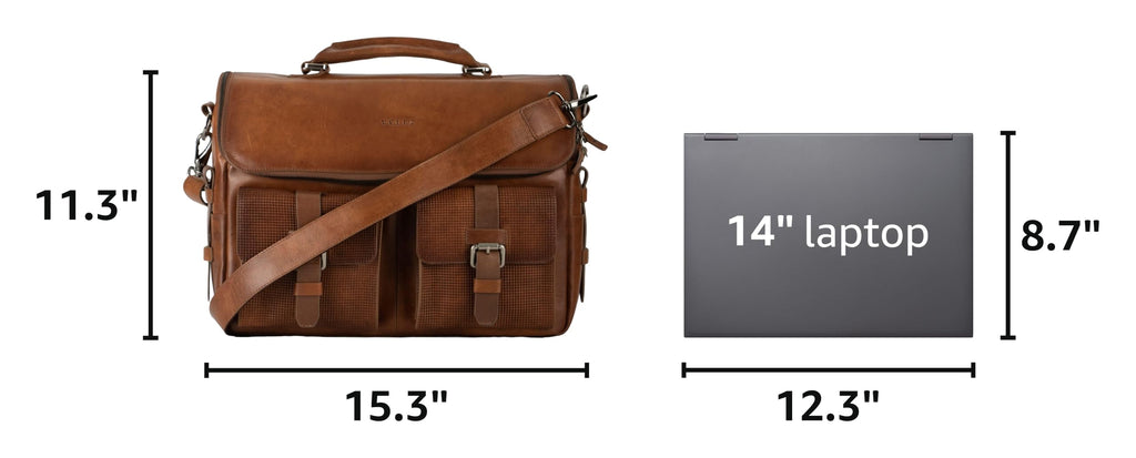 15" Full Grain Leather Messenger Bag – Tan