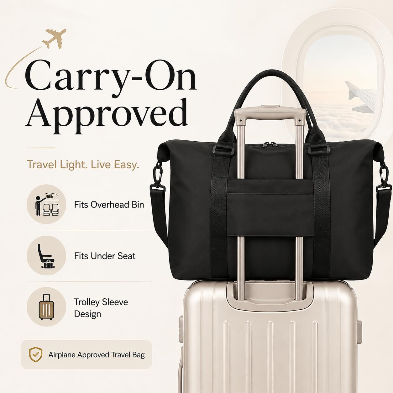Weekender Travel Duffle Bag – Black