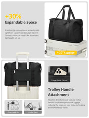 Expandable Waterproof Travel Duffle Bag – Black