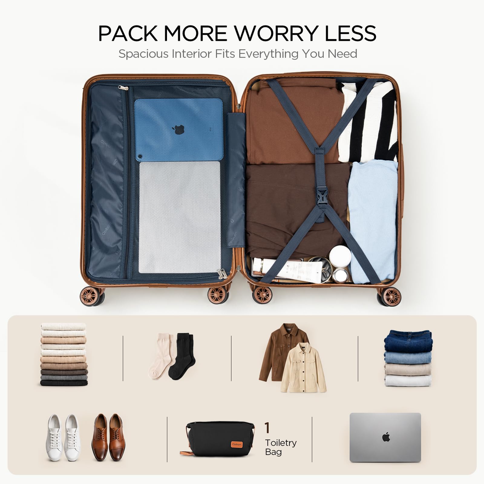 5-Piece Hardside Luggage Set with TSA Lock