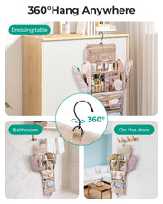 Hanging Toiletry Organizer with Removable Partition – Black
