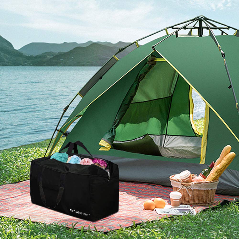 96L Foldable Travel Duffle Bag – Black