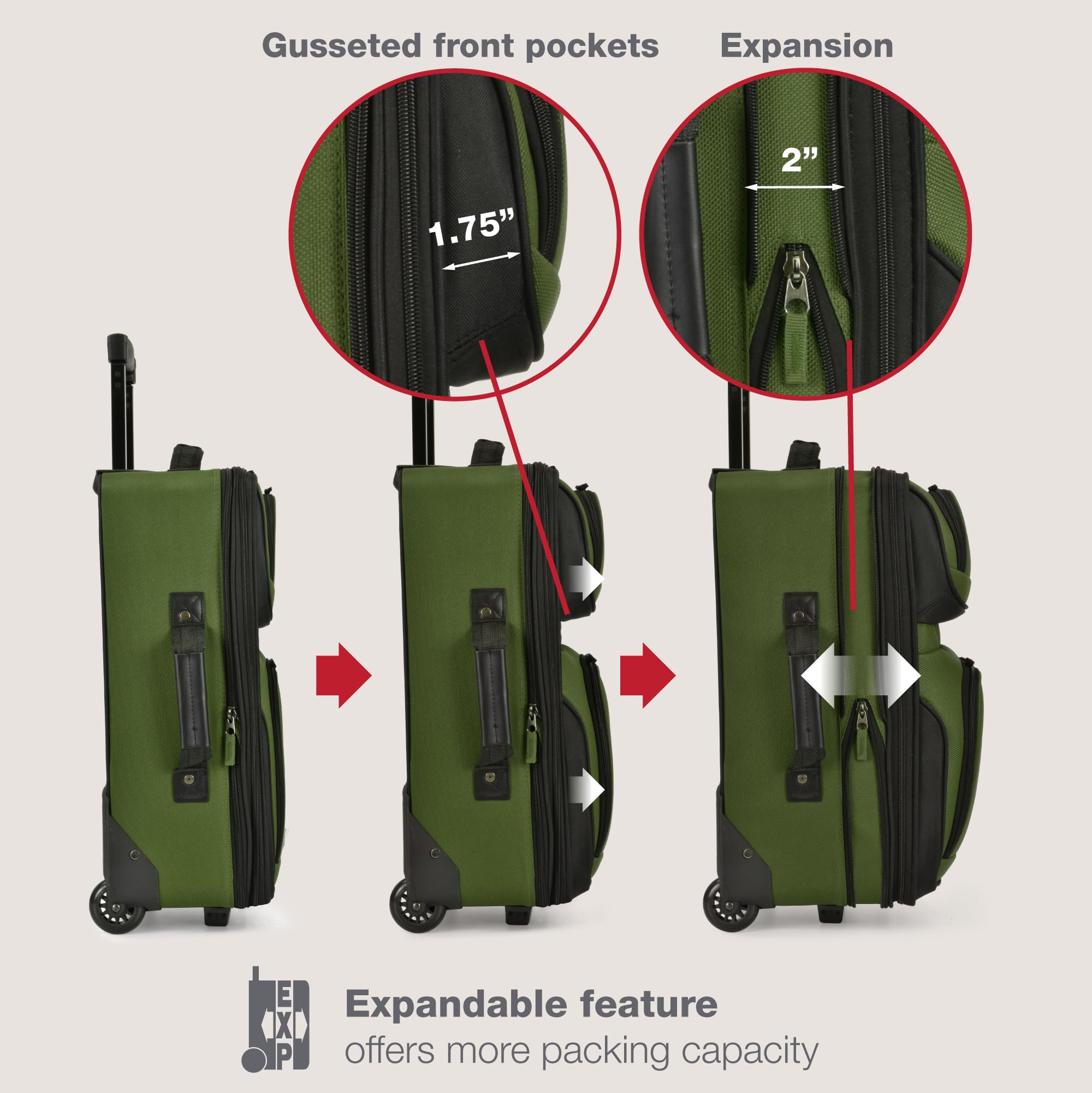 Softside Carry-On Luggage – Green