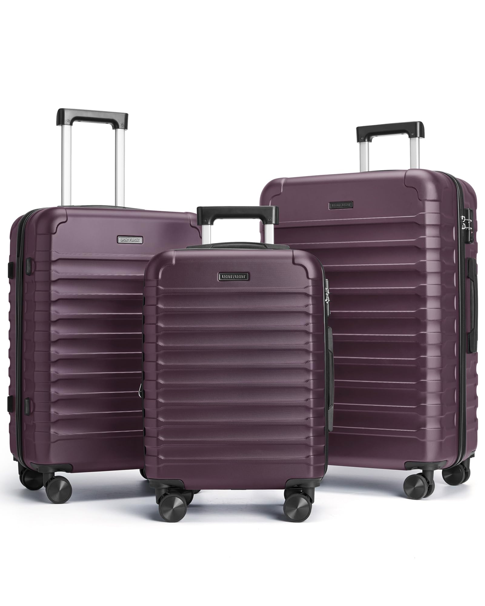 LIGHT FLIGHT Luggage Sets, 3 Piece Durable Suitcase Set with Spinner Wheels, 3 Pcs Hard Shell Lightweight Luggage with TSA Lock, Large Checked Travel Suitcases, 20/24/28 Inch, Royal Blue