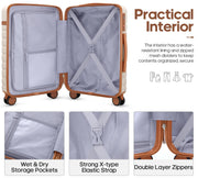 3-Piece Hardside Luggage Set – Beige