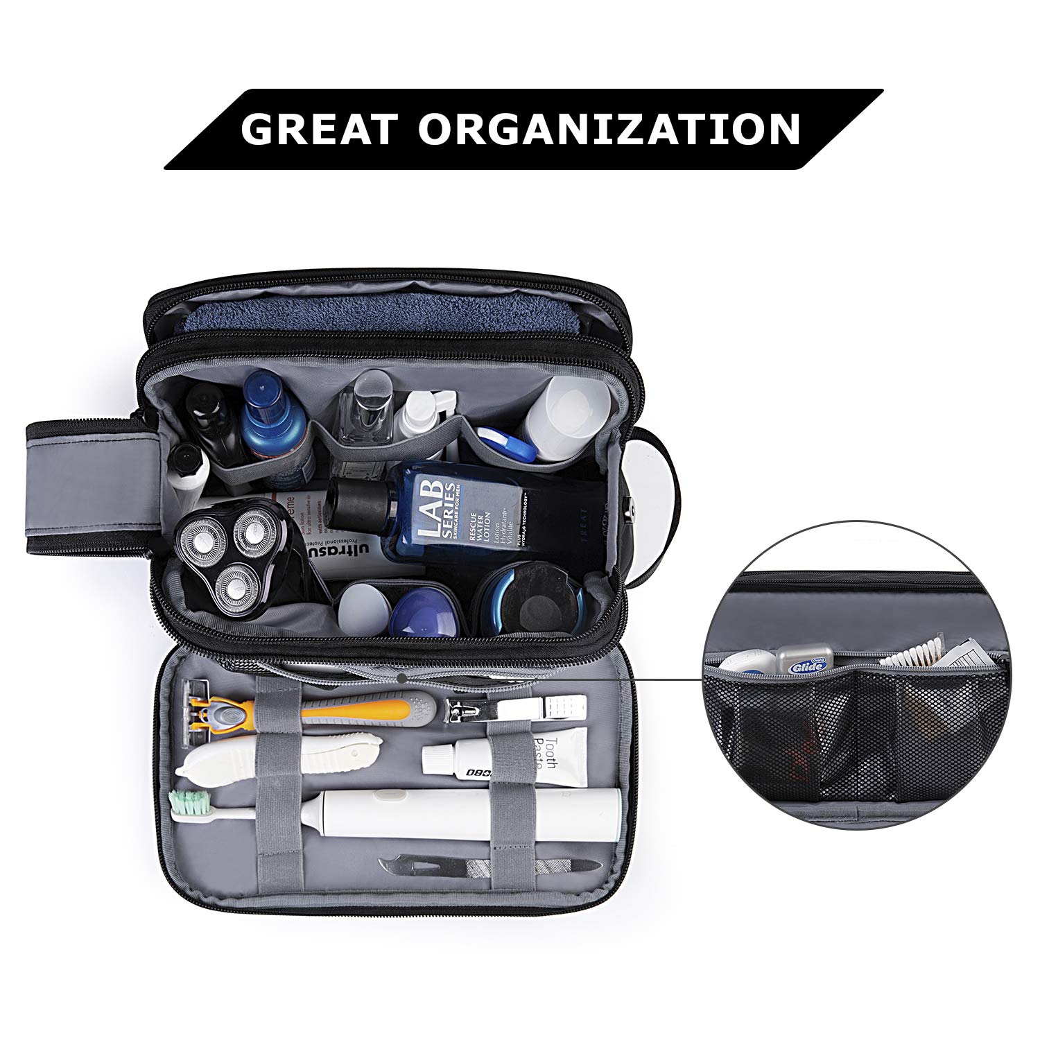 Water-Resistant Toiletry Organizer – Black