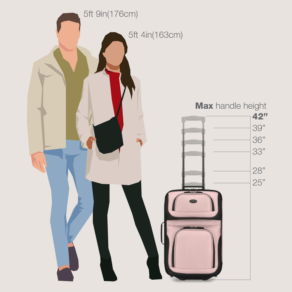 2-Piece Softside Carry-On Luggage Set – Pink
