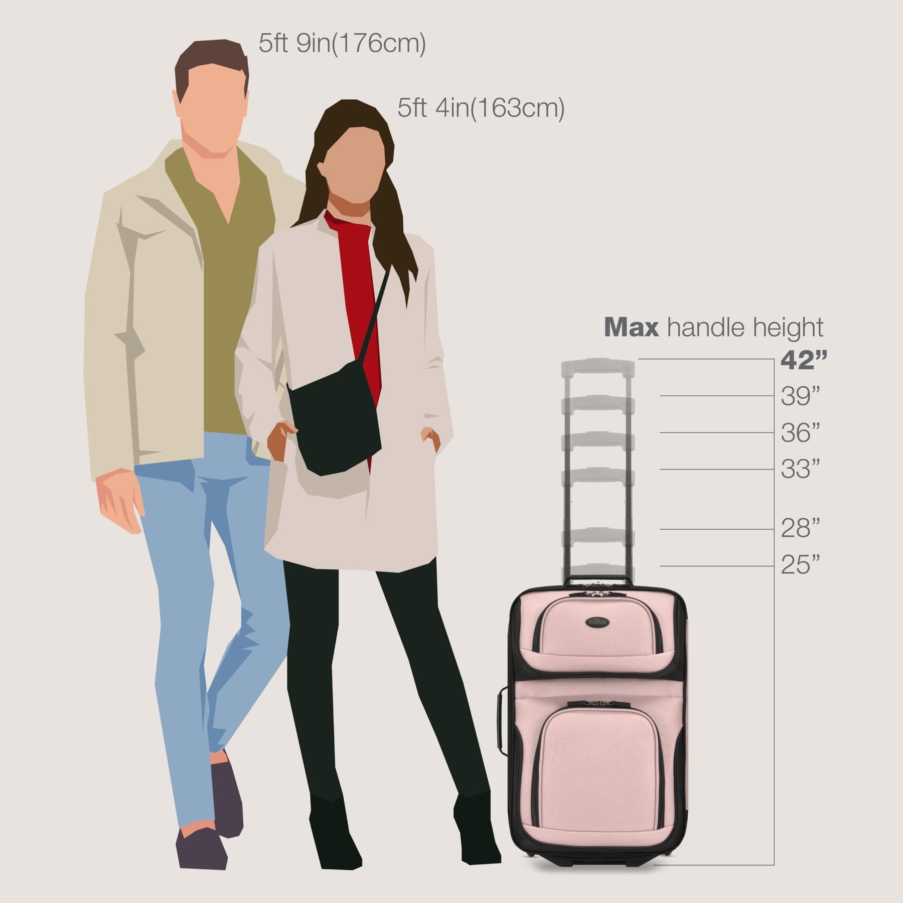 2-Piece Softside Carry-On Luggage Set – Pink