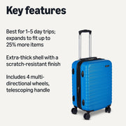 21" Expandable Carry-On Luggage – Light Blue