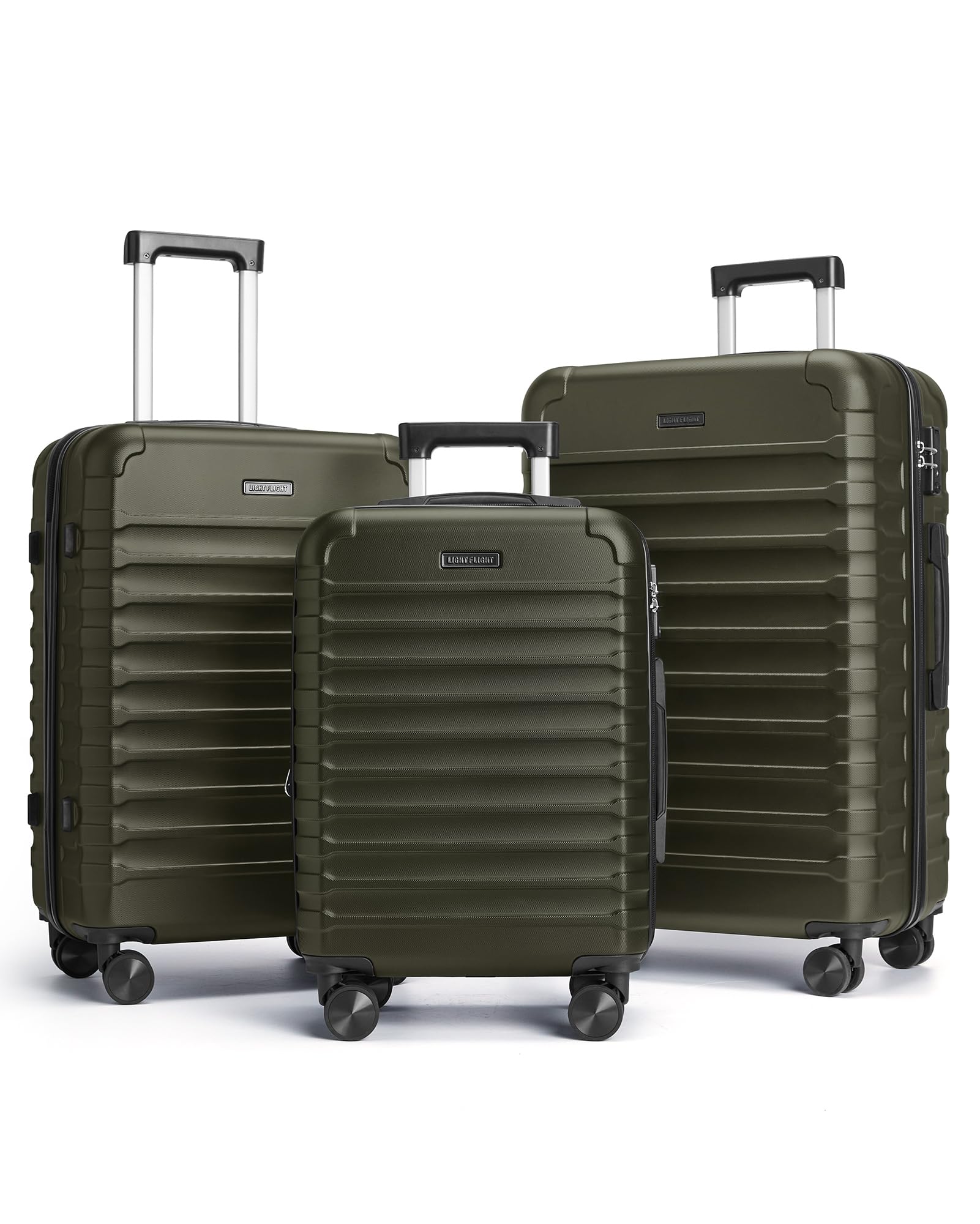 LIGHT FLIGHT Luggage Sets, 3 Piece Durable Suitcase Set with Spinner Wheels, 3 Pcs Hard Shell Lightweight Luggage with TSA Lock, Large Checked Travel Suitcases, 20/24/28 Inch, Royal Blue