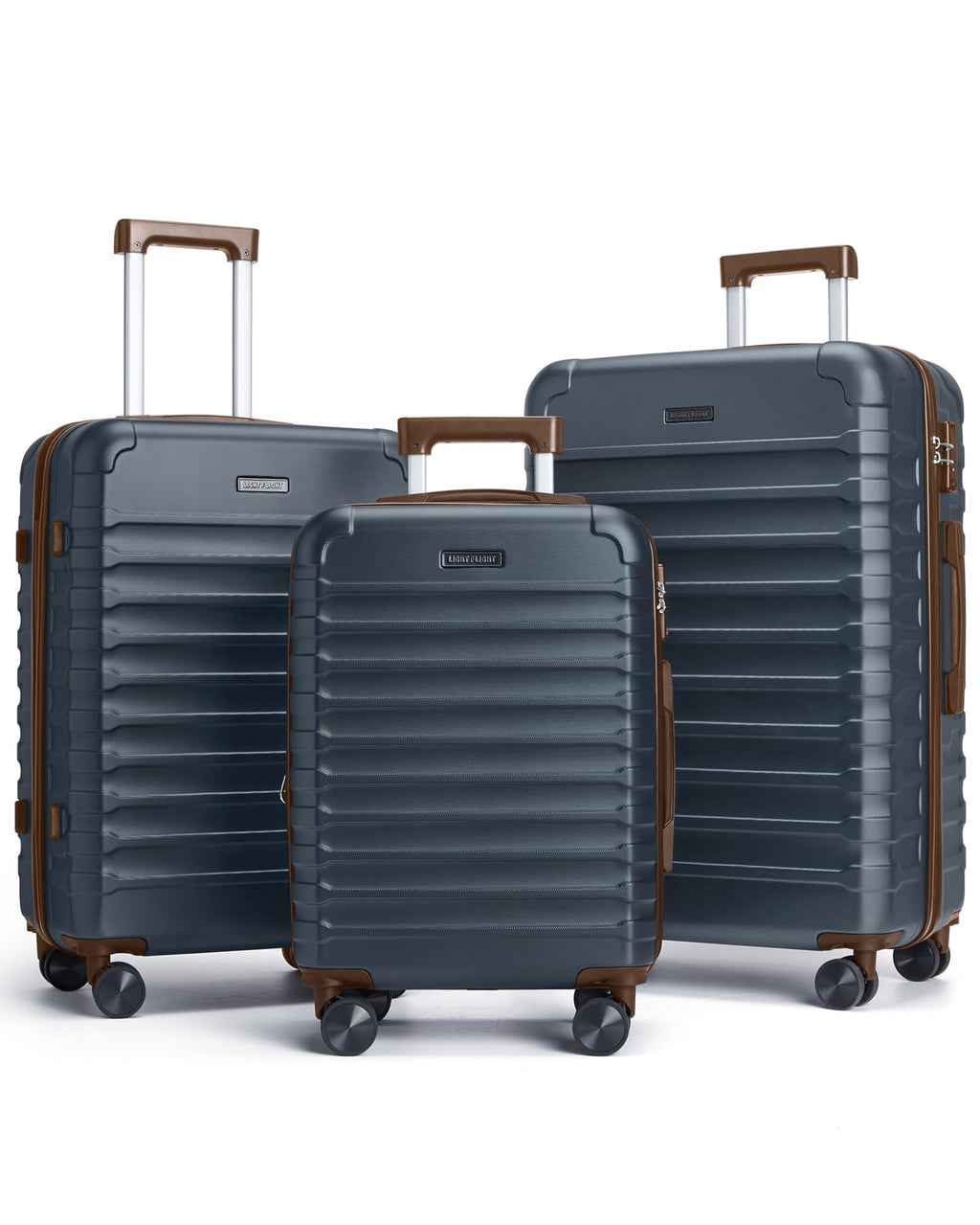 LIGHT FLIGHT Luggage Sets, 3 Piece Durable Suitcase Set with Spinner Wheels, 3 Pcs Hard Shell Lightweight Luggage with TSA Lock, Large Checked Travel Suitcases, 20/24/28 Inch, Royal Blue
