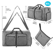 115L Foldable Travel Duffle Bag with Shoe Compartment