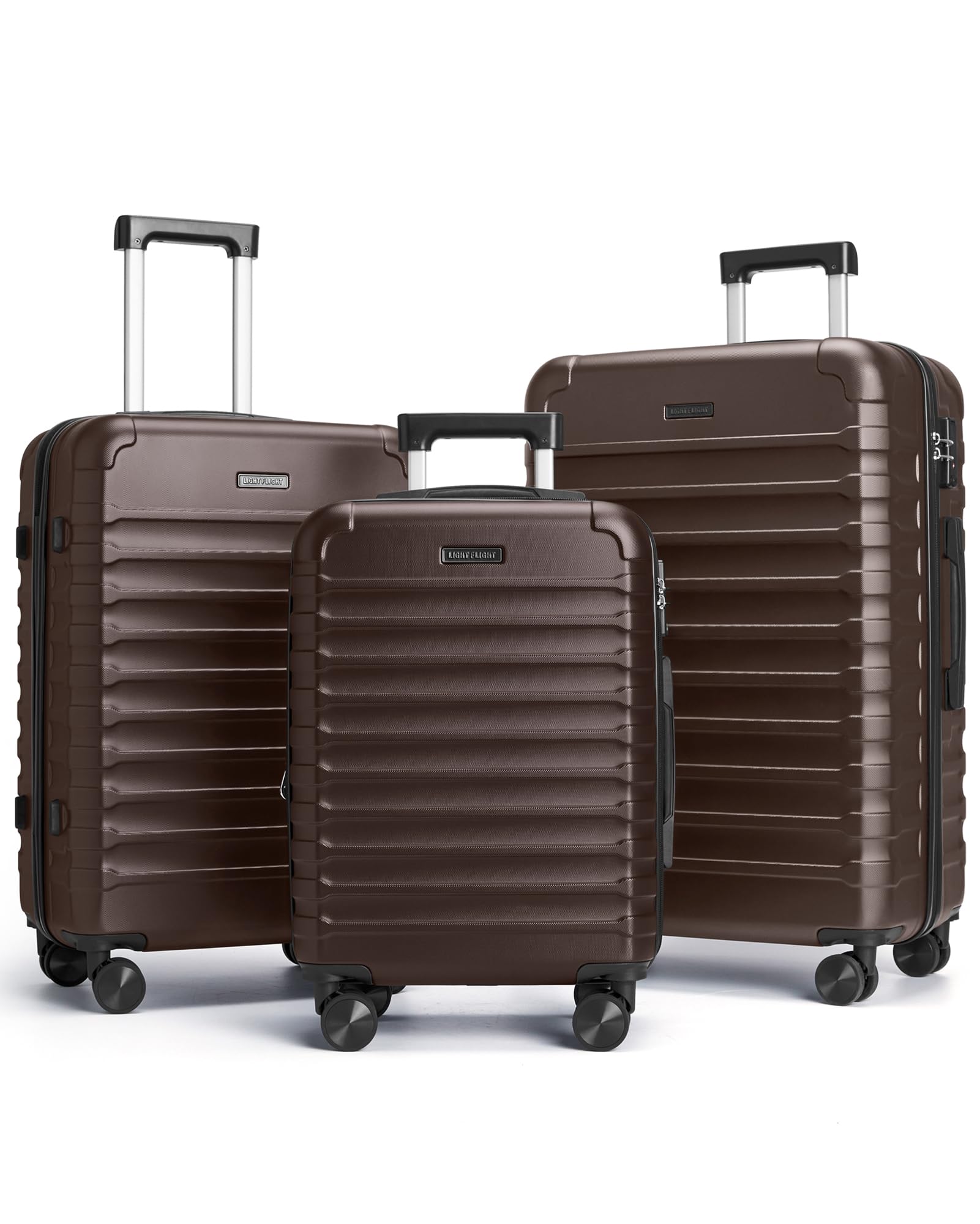LIGHT FLIGHT Luggage Sets, 3 Piece Durable Suitcase Set with Spinner Wheels, 3 Pcs Hard Shell Lightweight Luggage with TSA Lock, Large Checked Travel Suitcases, 20/24/28 Inch, Royal Blue