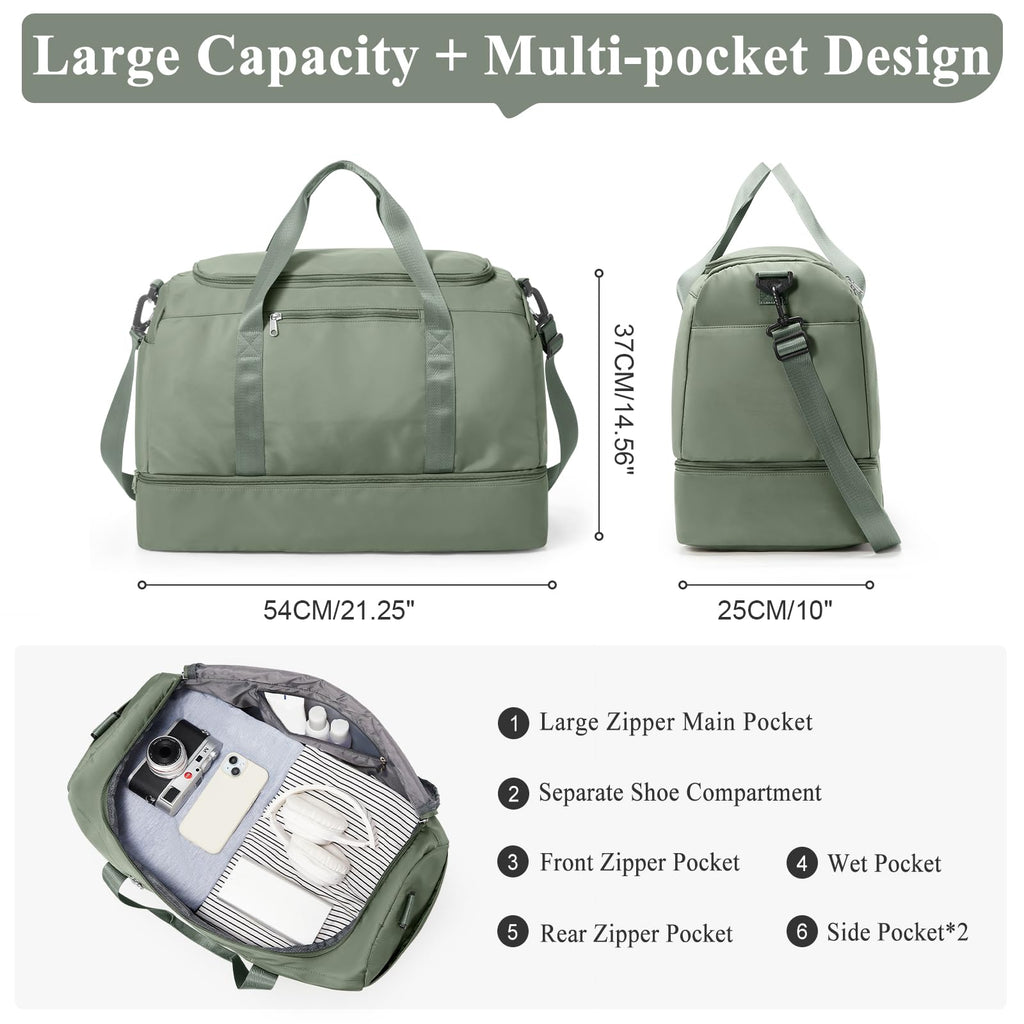 Travel Duffle Bag with Shoe Compartment