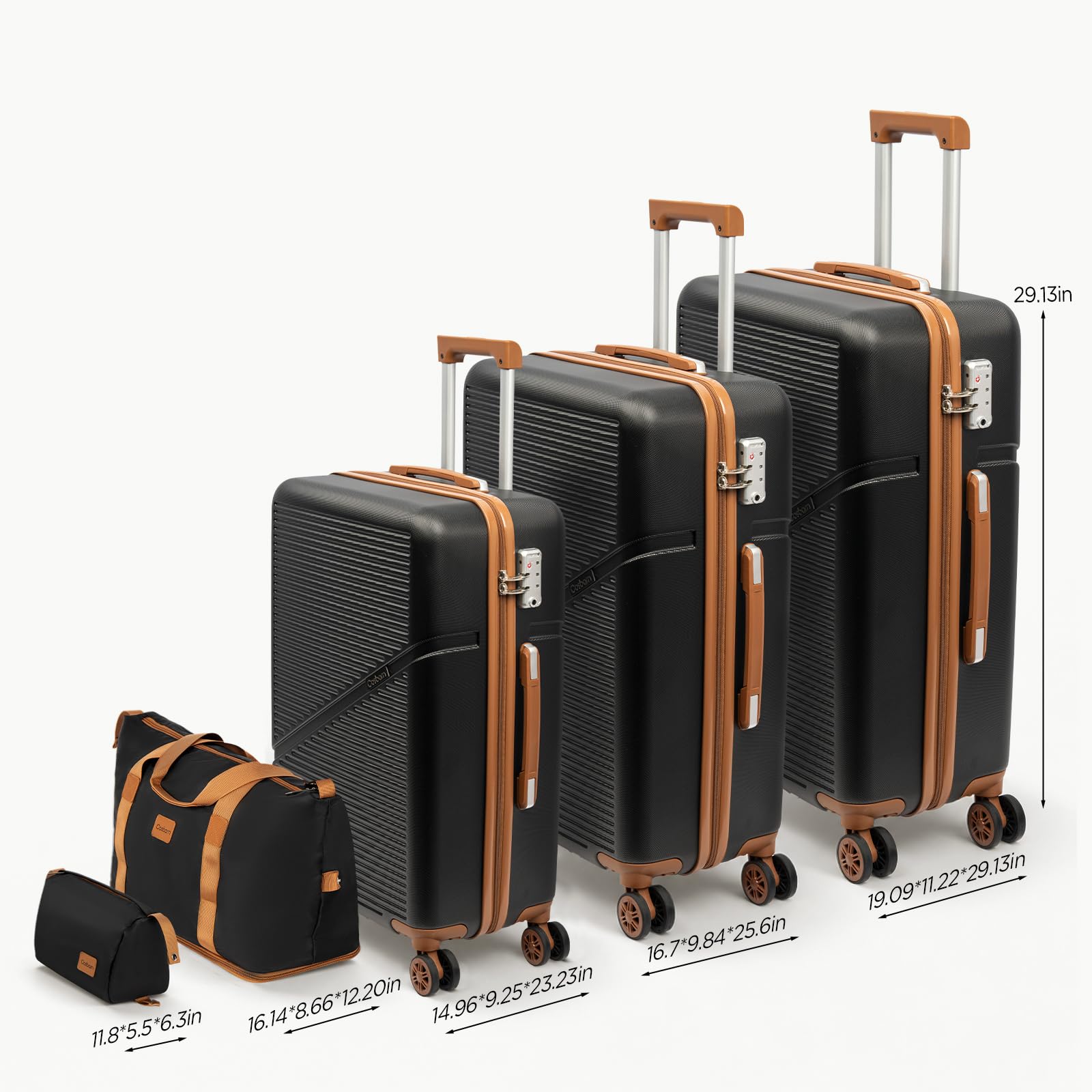 5-Piece Hardside Luggage Set with TSA Lock