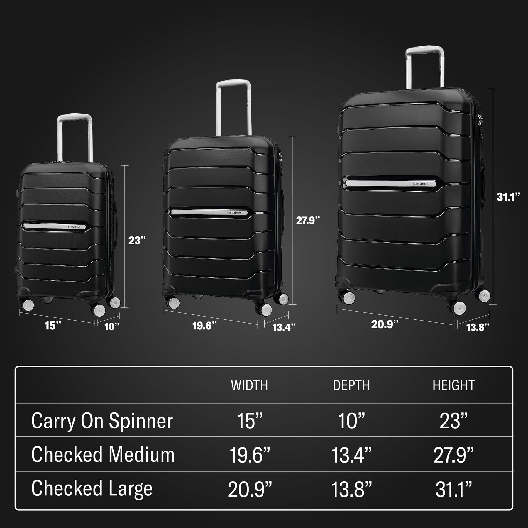 Large Expandable Hardside Luggage – Black