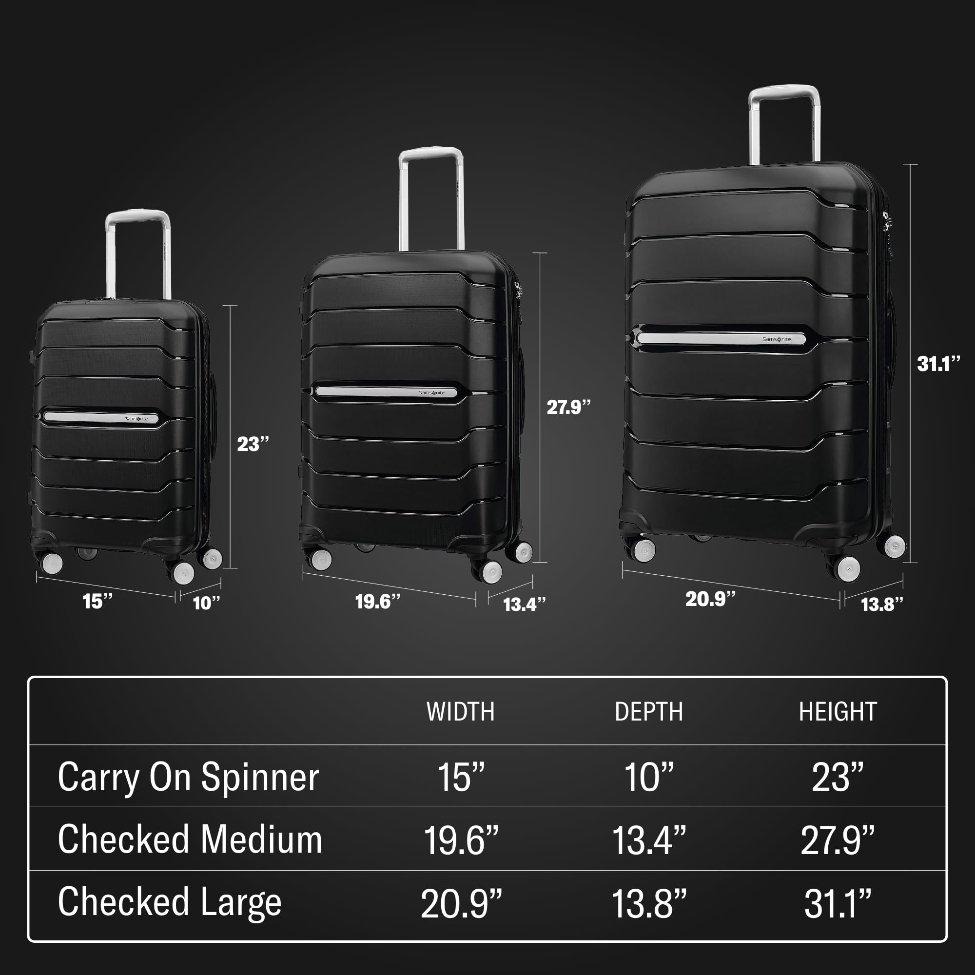 Large Expandable Hardside Luggage – Black