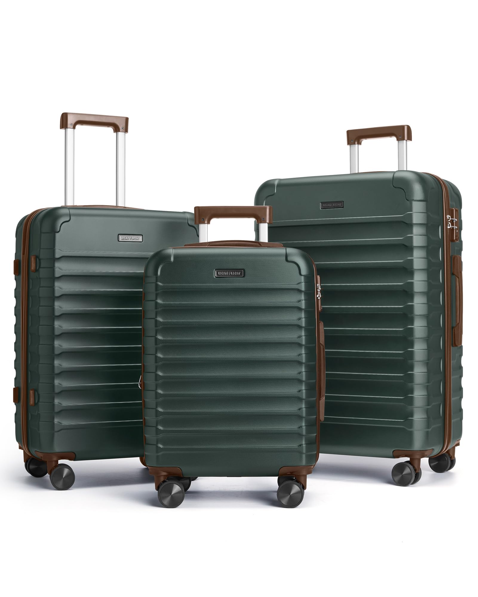 LIGHT FLIGHT Luggage Sets, 3 Piece Durable Suitcase Set with Spinner Wheels, 3 Pcs Hard Shell Lightweight Luggage with TSA Lock, Large Checked Travel Suitcases, 20/24/28 Inch, Royal Blue