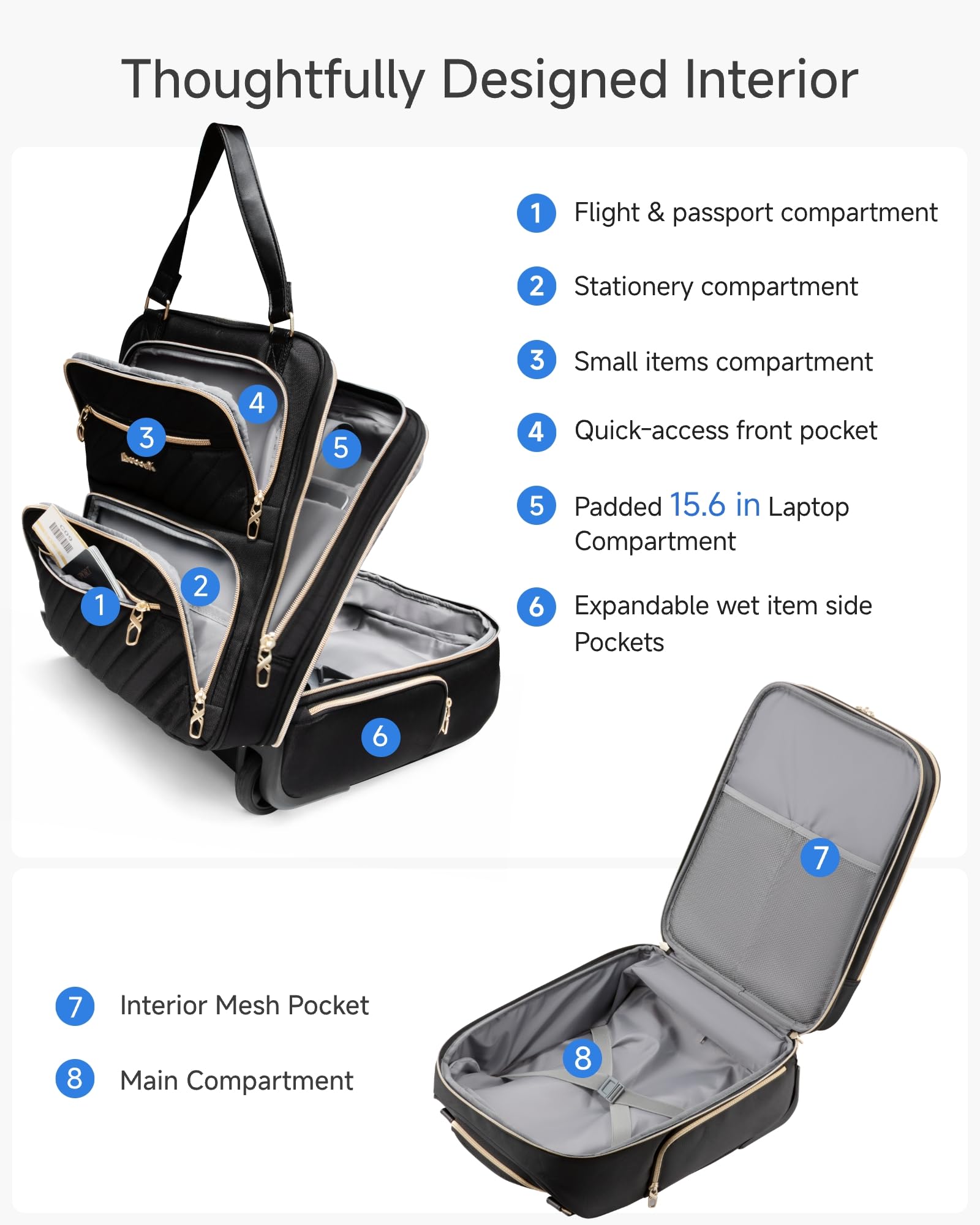 16" Underseat Carry-On Luggage – Black