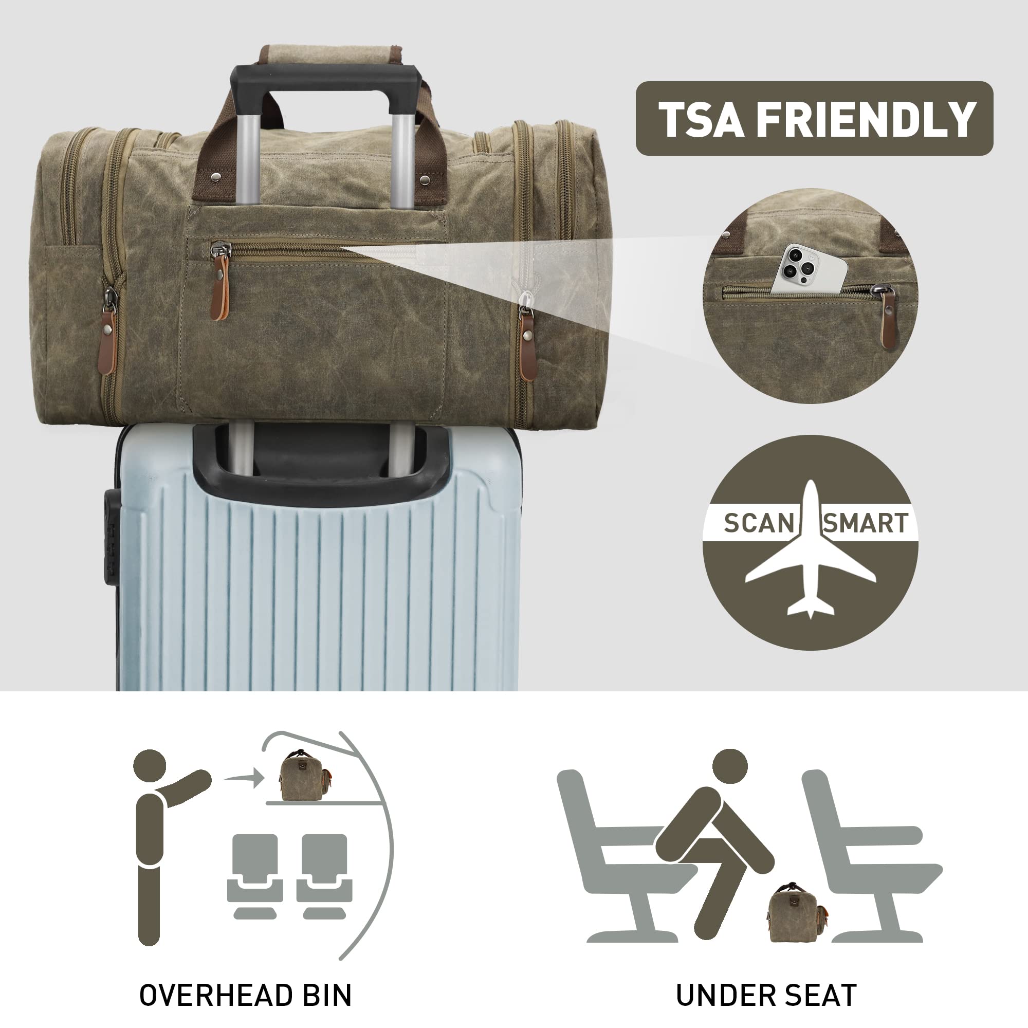 50L Waxed Canvas Duffle Bag