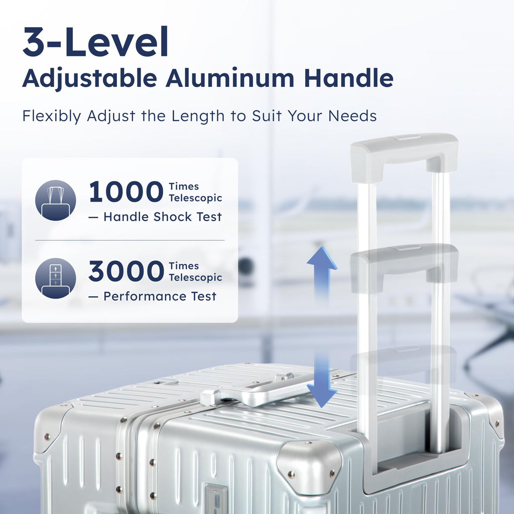 28" Aluminum Frame Trunk Luggage – Silver