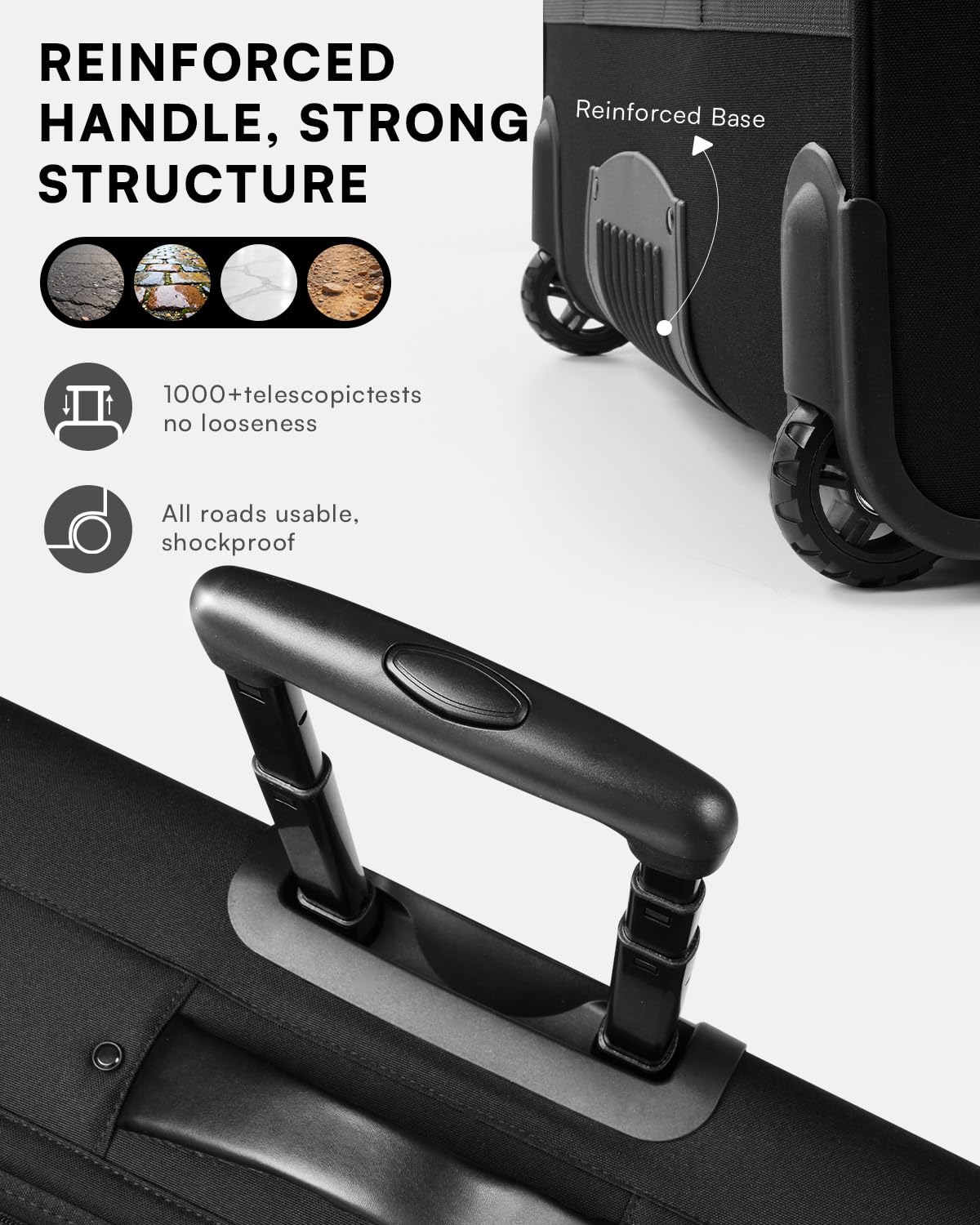 Rolling Garment Bag with Laptop Compartment – Black