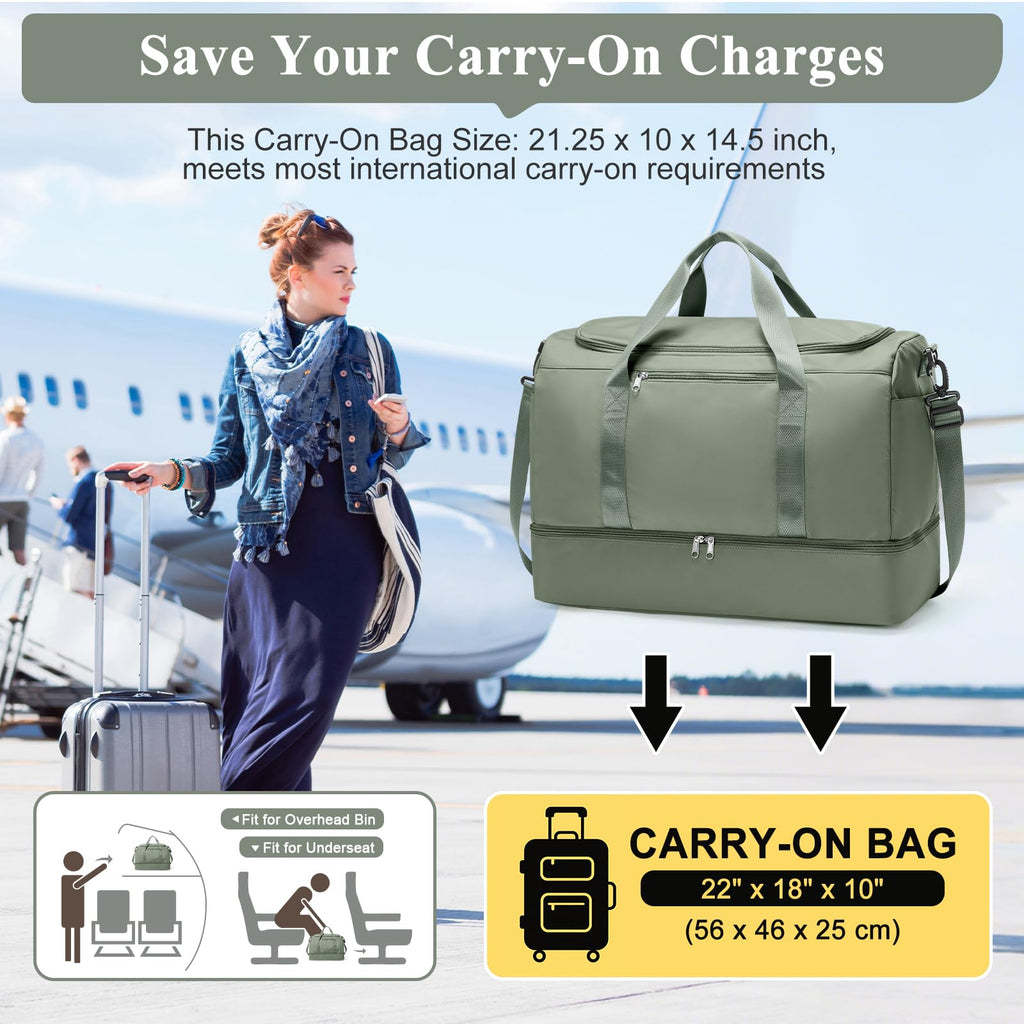 Travel Duffle Bag with Shoe Compartment