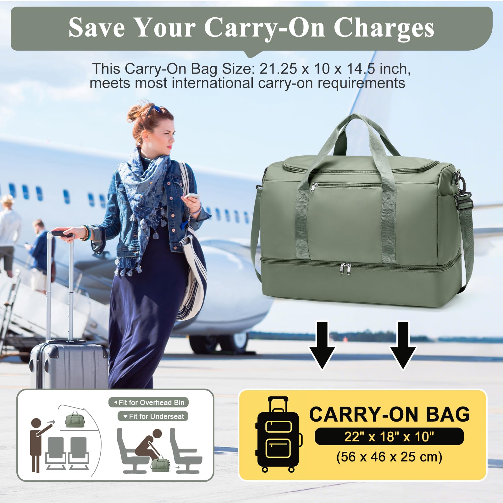 Travel Duffle Bag with Shoe Compartment