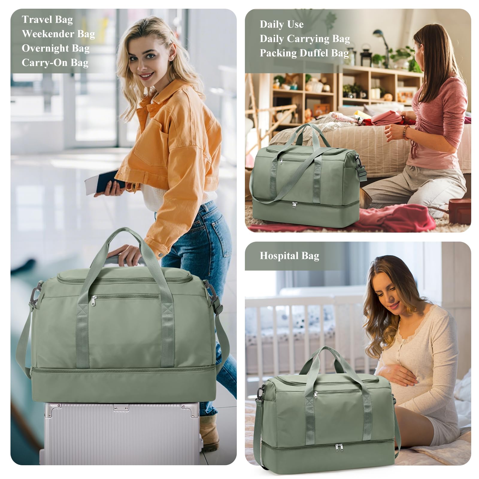 Travel Duffle Bag with Shoe Compartment