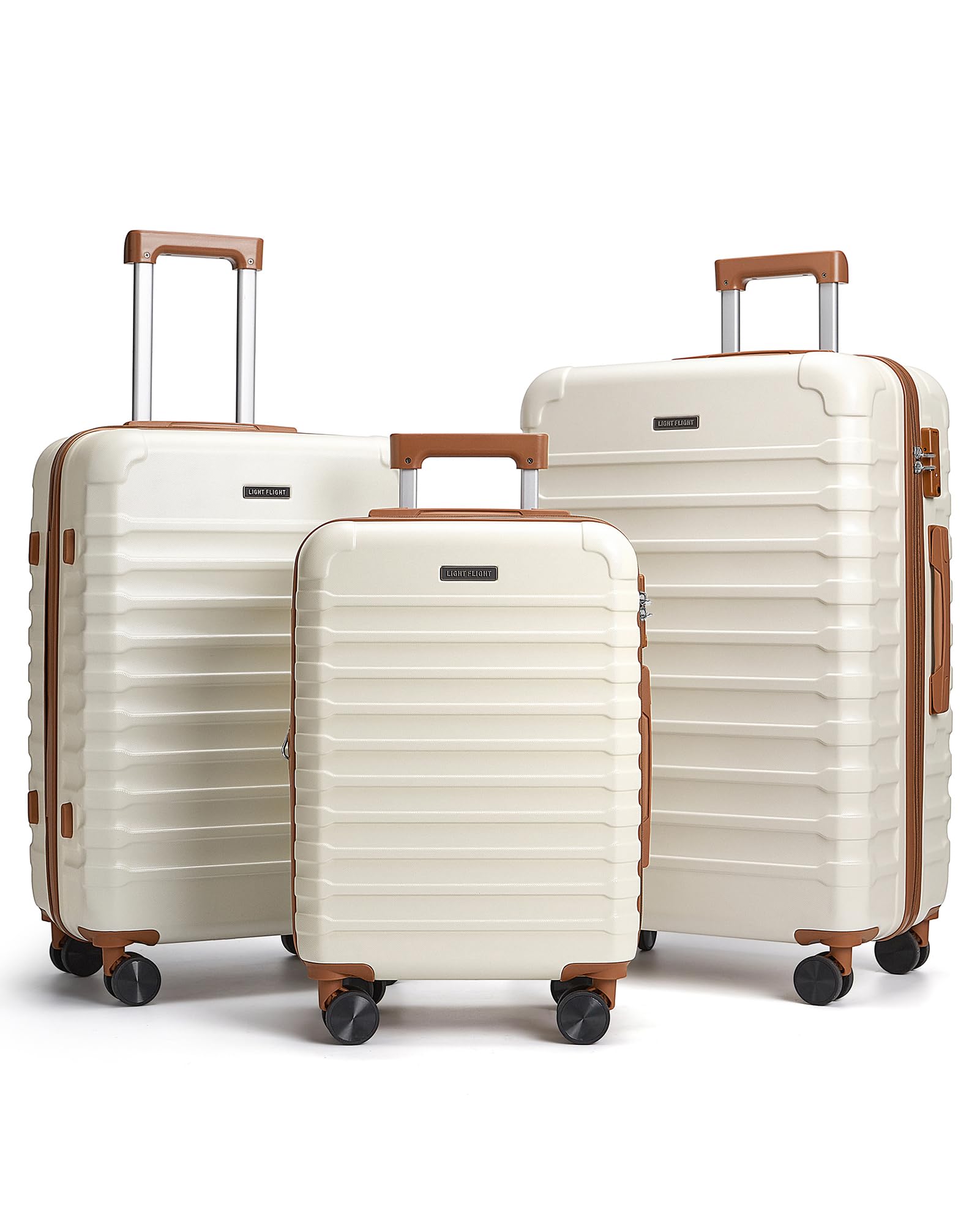 LIGHT FLIGHT Luggage Sets, 3 Piece Durable Suitcase Set with Spinner Wheels, 3 Pcs Hard Shell Lightweight Luggage with TSA Lock, Large Checked Travel Suitcases, 20/24/28 Inch, Royal Blue