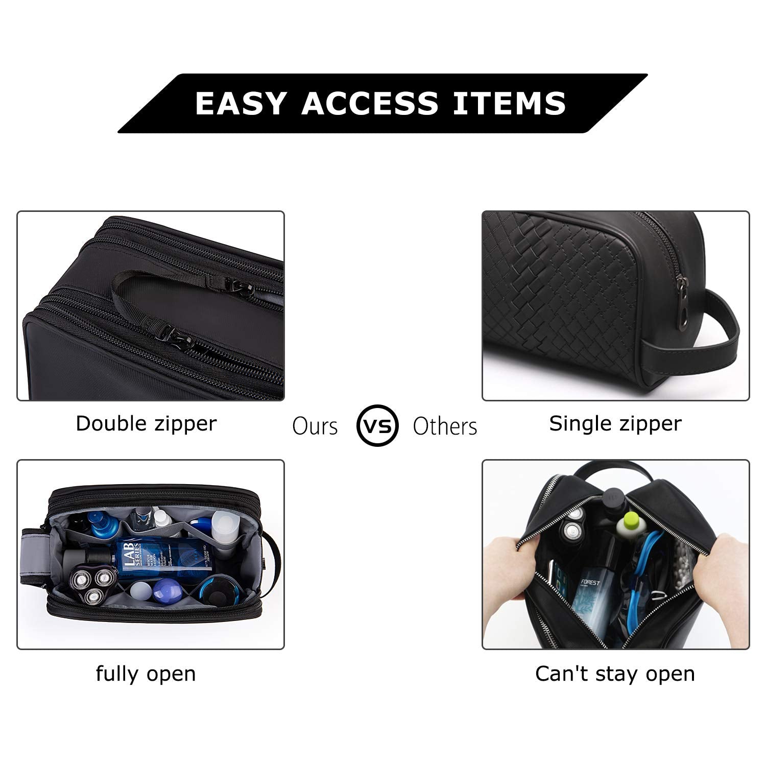Water-Resistant Toiletry Organizer – Black