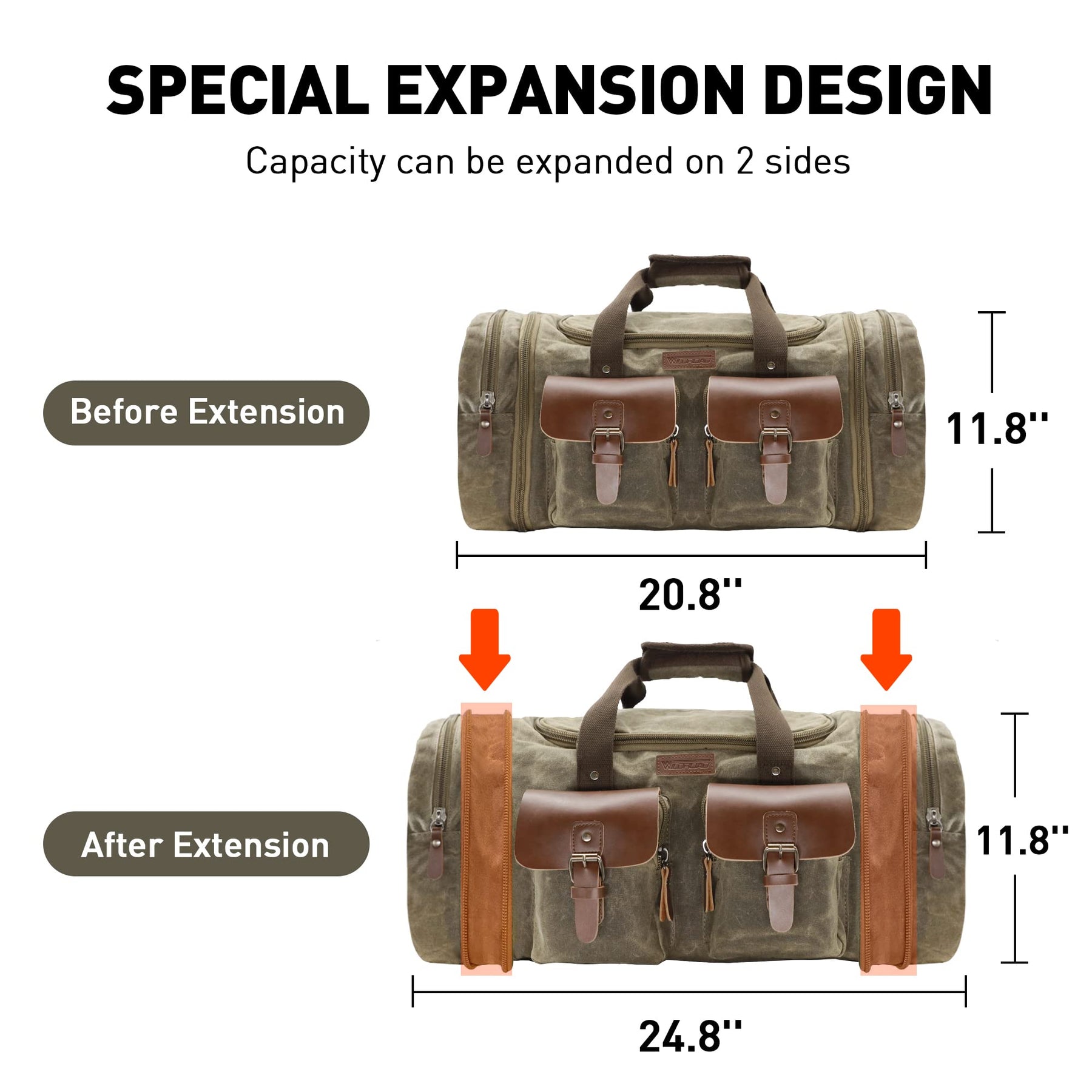 50L Waxed Canvas Duffle Bag