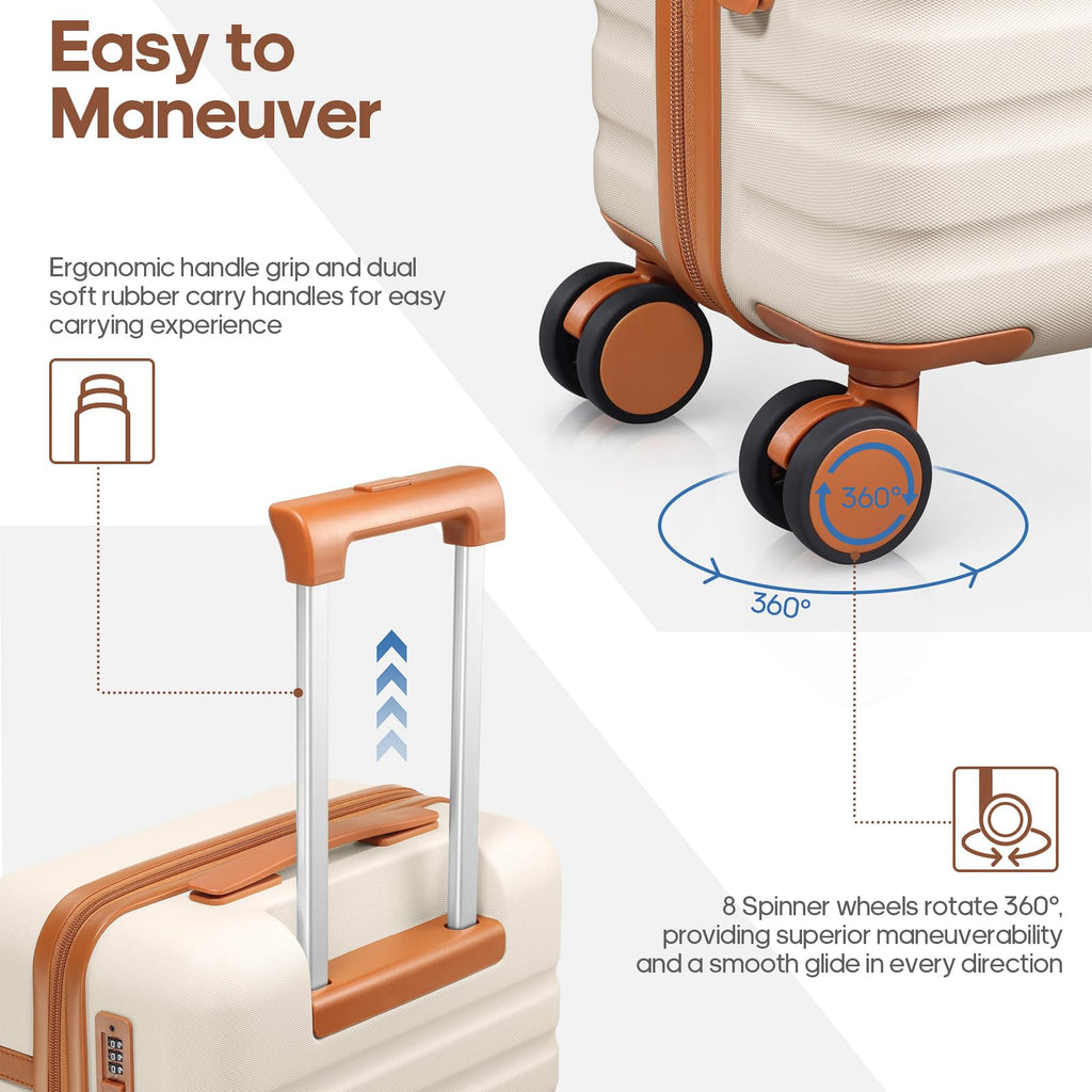 3-Piece Hardside Luggage Set – Beige