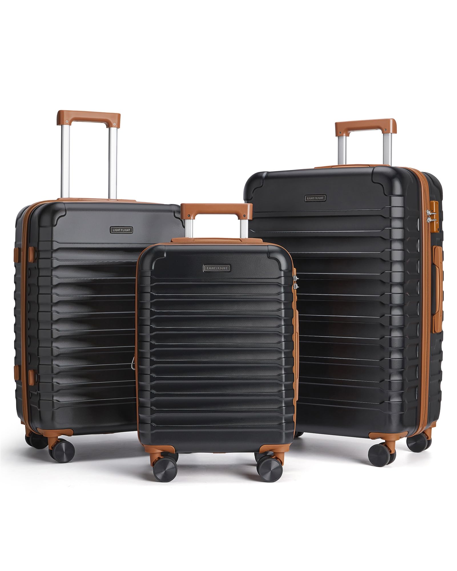 LIGHT FLIGHT Luggage Sets, 3 Piece Durable Suitcase Set with Spinner Wheels, 3 Pcs Hard Shell Lightweight Luggage with TSA Lock, Large Checked Travel Suitcases, 20/24/28 Inch, Royal Blue