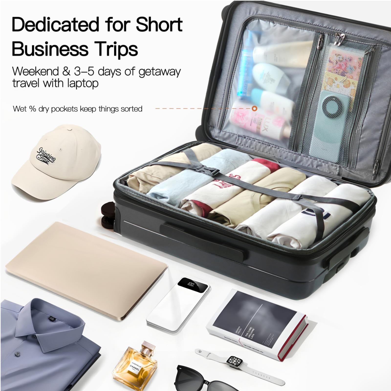 20" Expandable Carry-On Luggage with TSA Lock
