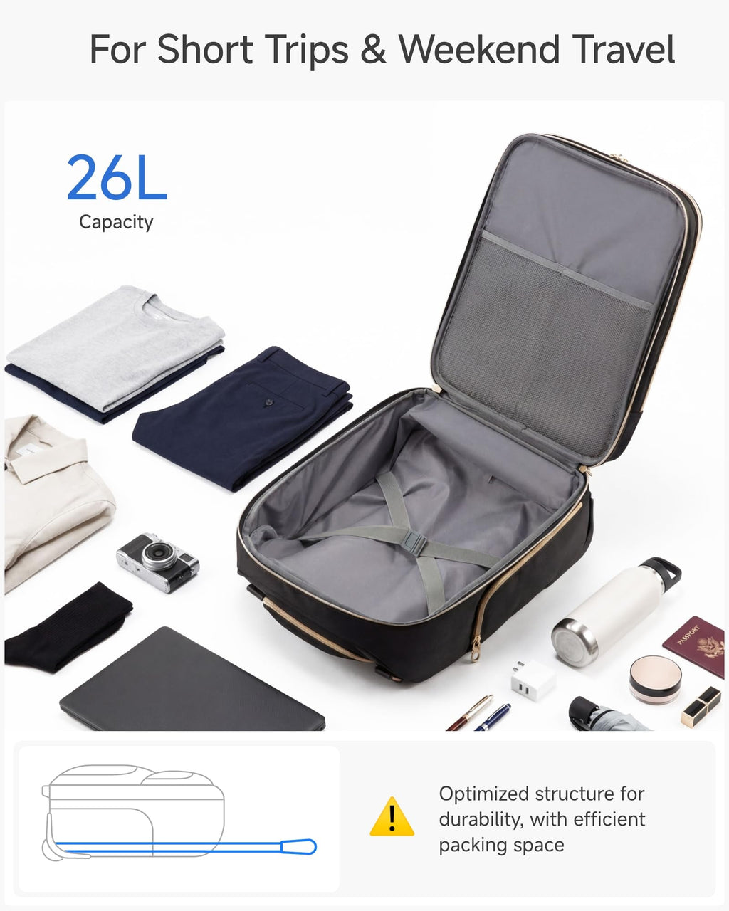 16" Underseat Carry-On Luggage – Black