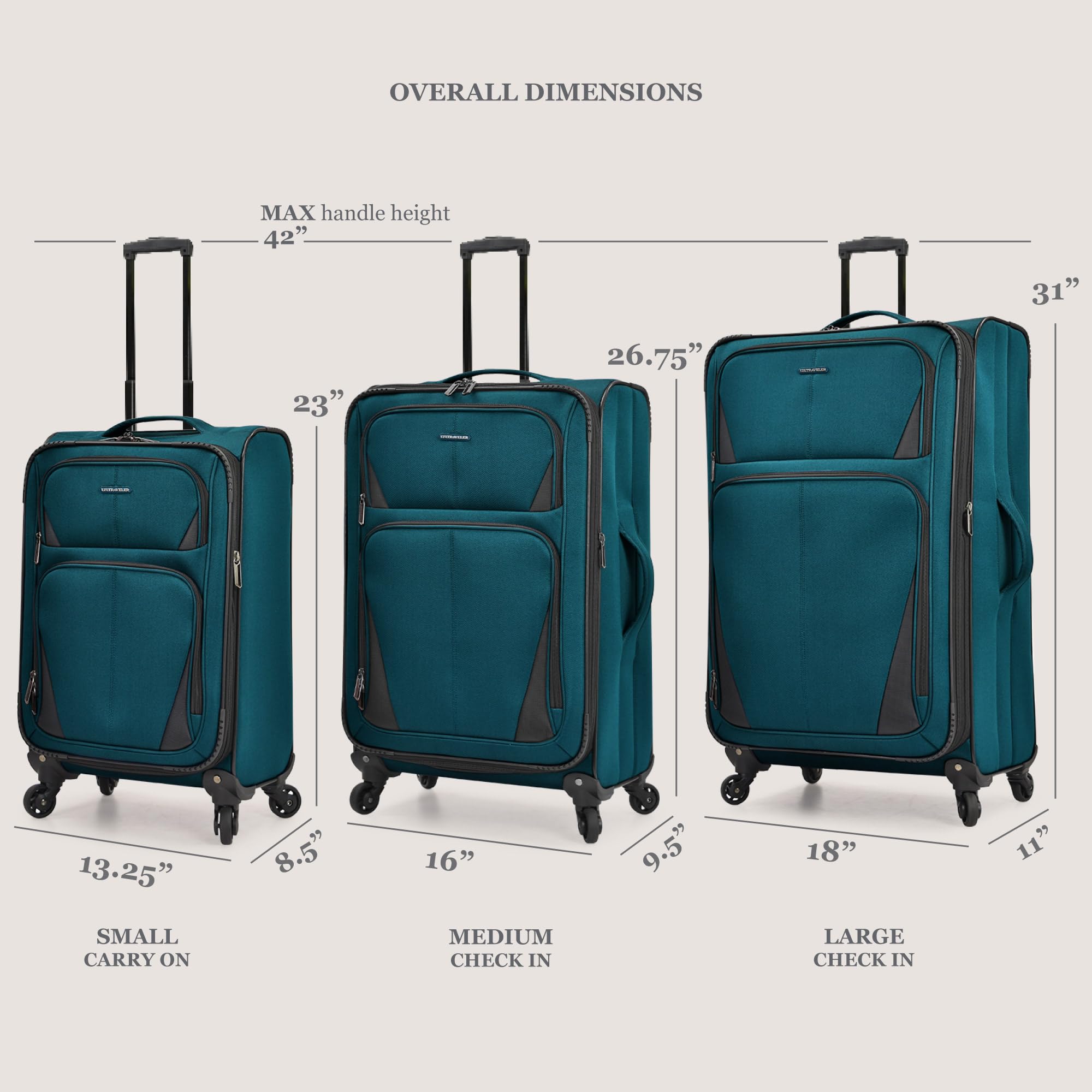 31" Expandable Softside Luggage – Teal