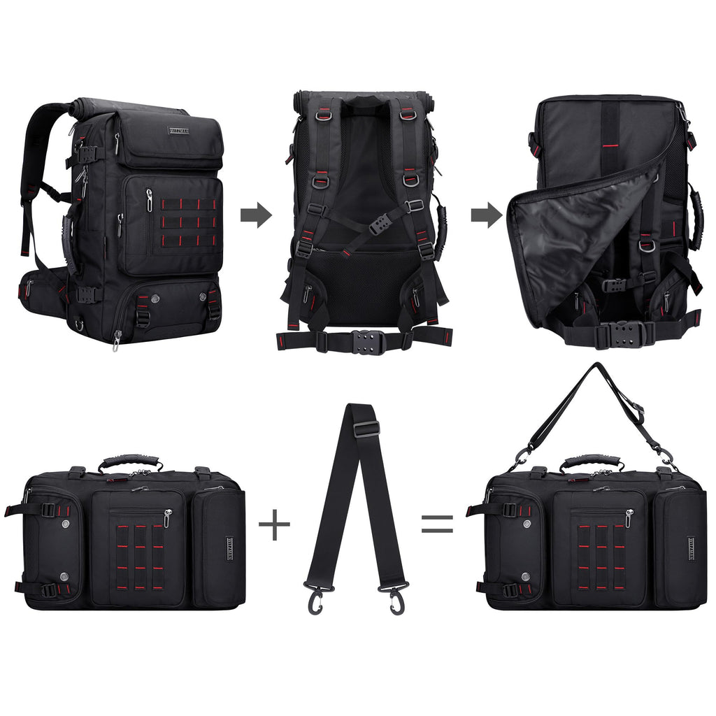 Convertible Carry-On Travel Backpack – Black