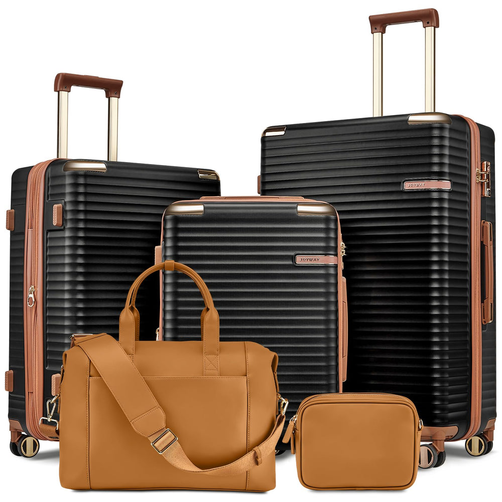 5-Piece Hardside Luggage Set with TSA Lock – Black