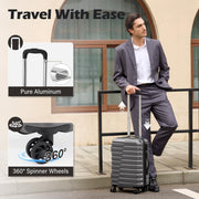 3-Piece Hardside Luggage Set – Gray