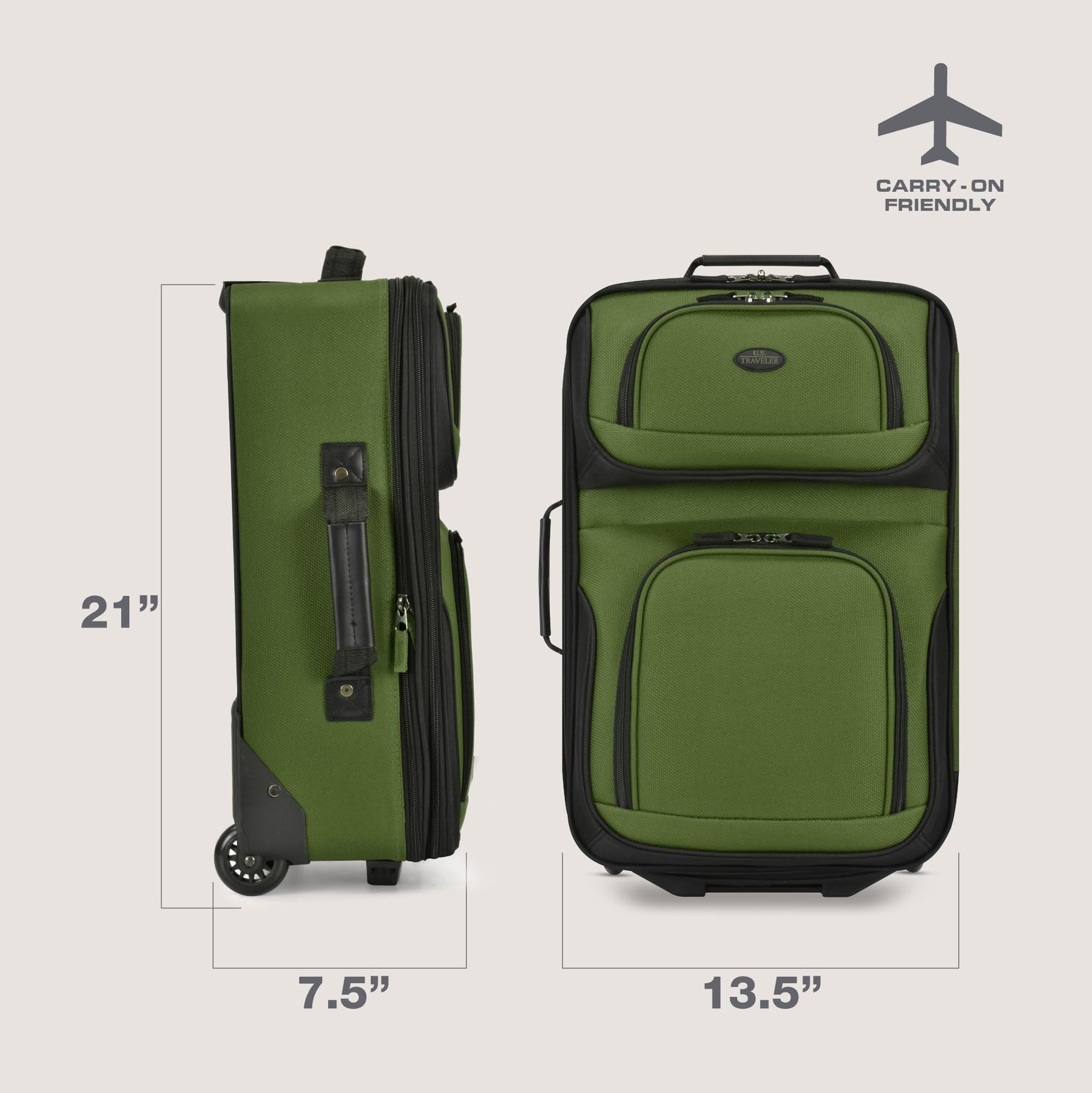 Softside Carry-On Luggage – Green