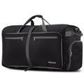 100L Foldable Travel Duffle Bag with Shoe Compartment – Black