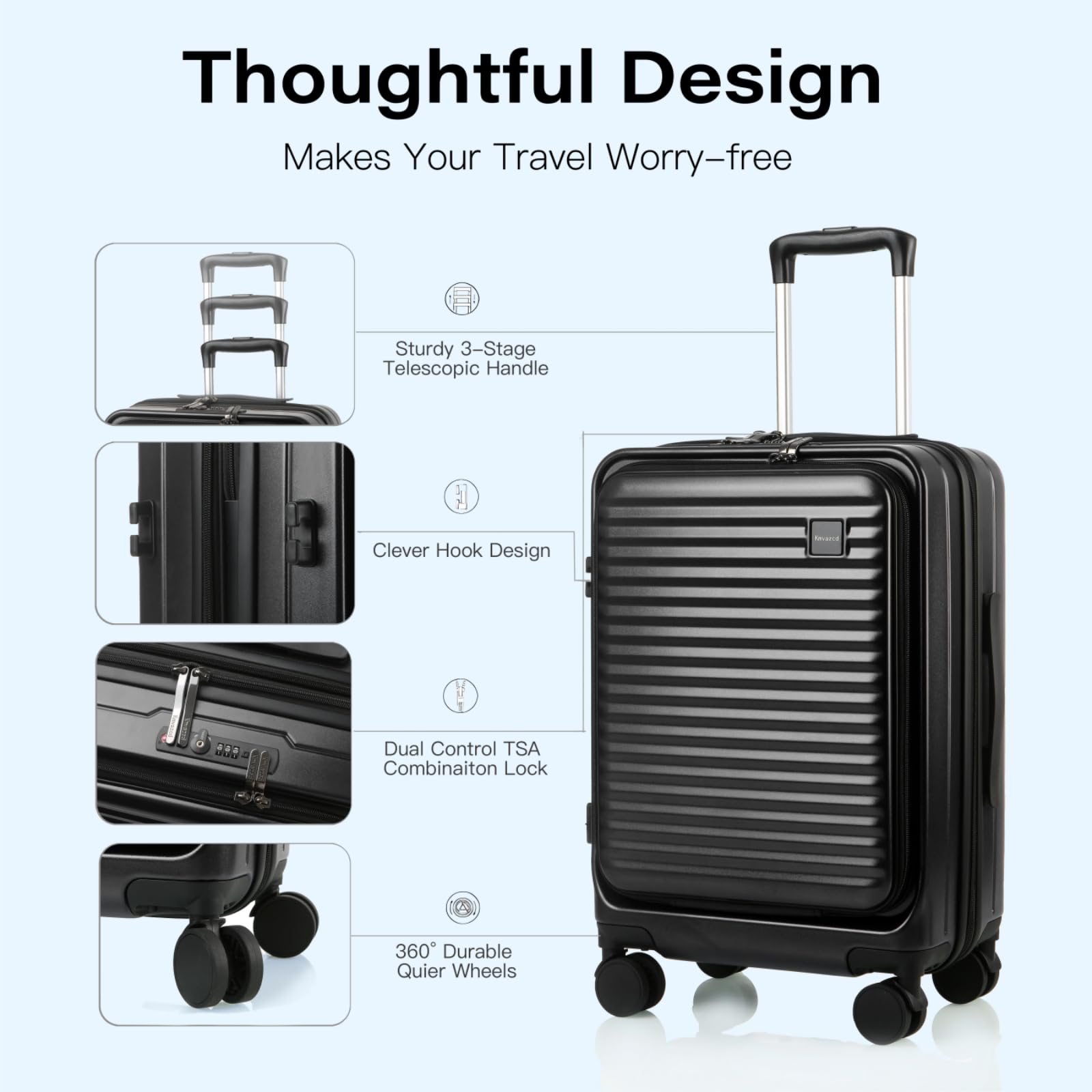 20" Expandable Carry-On Luggage with TSA Lock