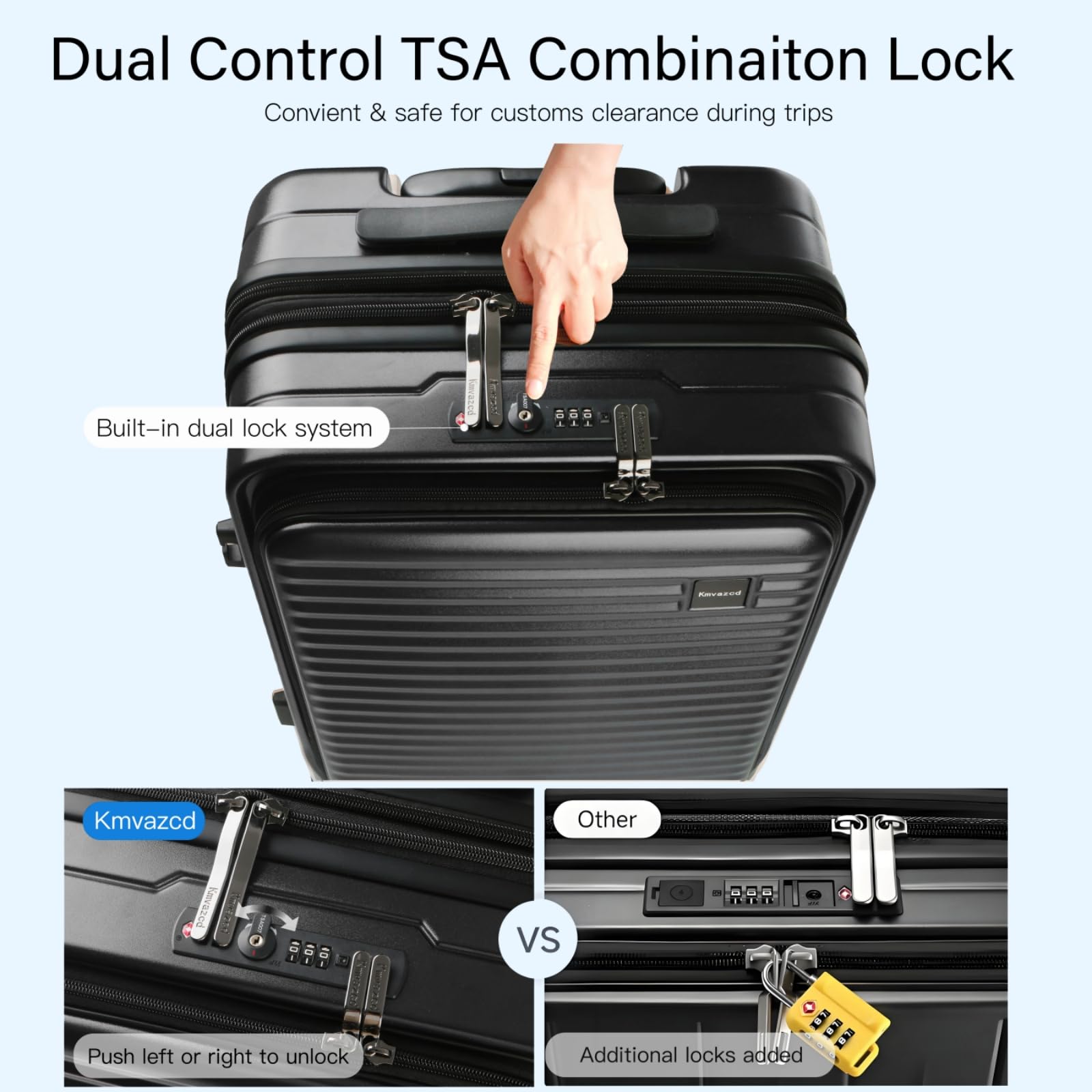 20" Expandable Carry-On Luggage with TSA Lock