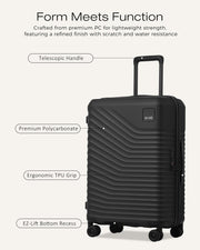 24" Hardside Luggage with TSA Lock – Black