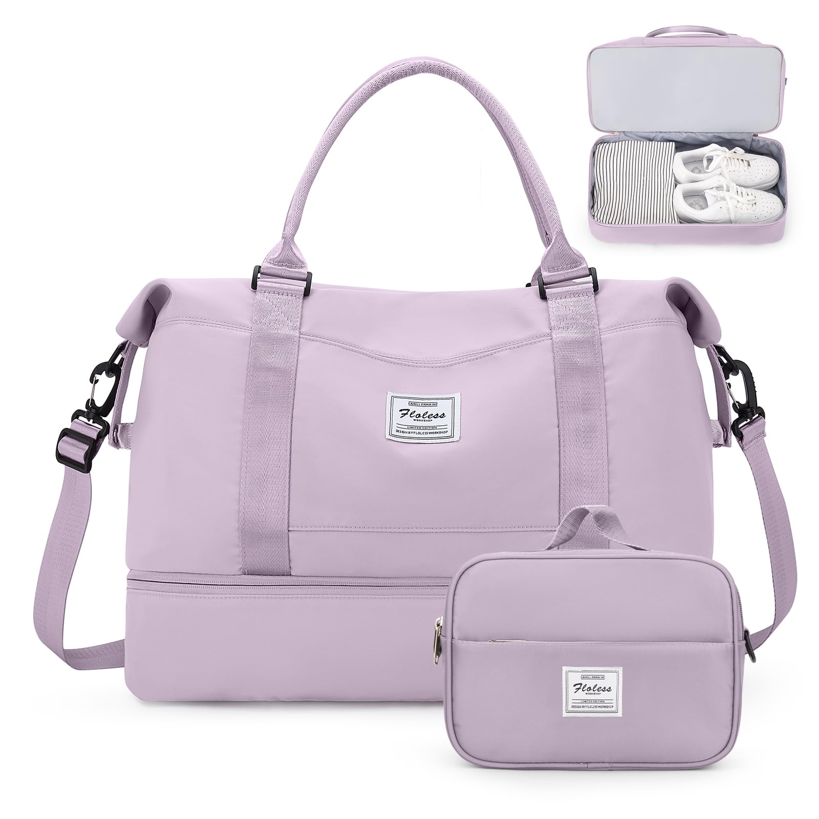 Weekender Travel Duffle Bag with Shoe Compartment
