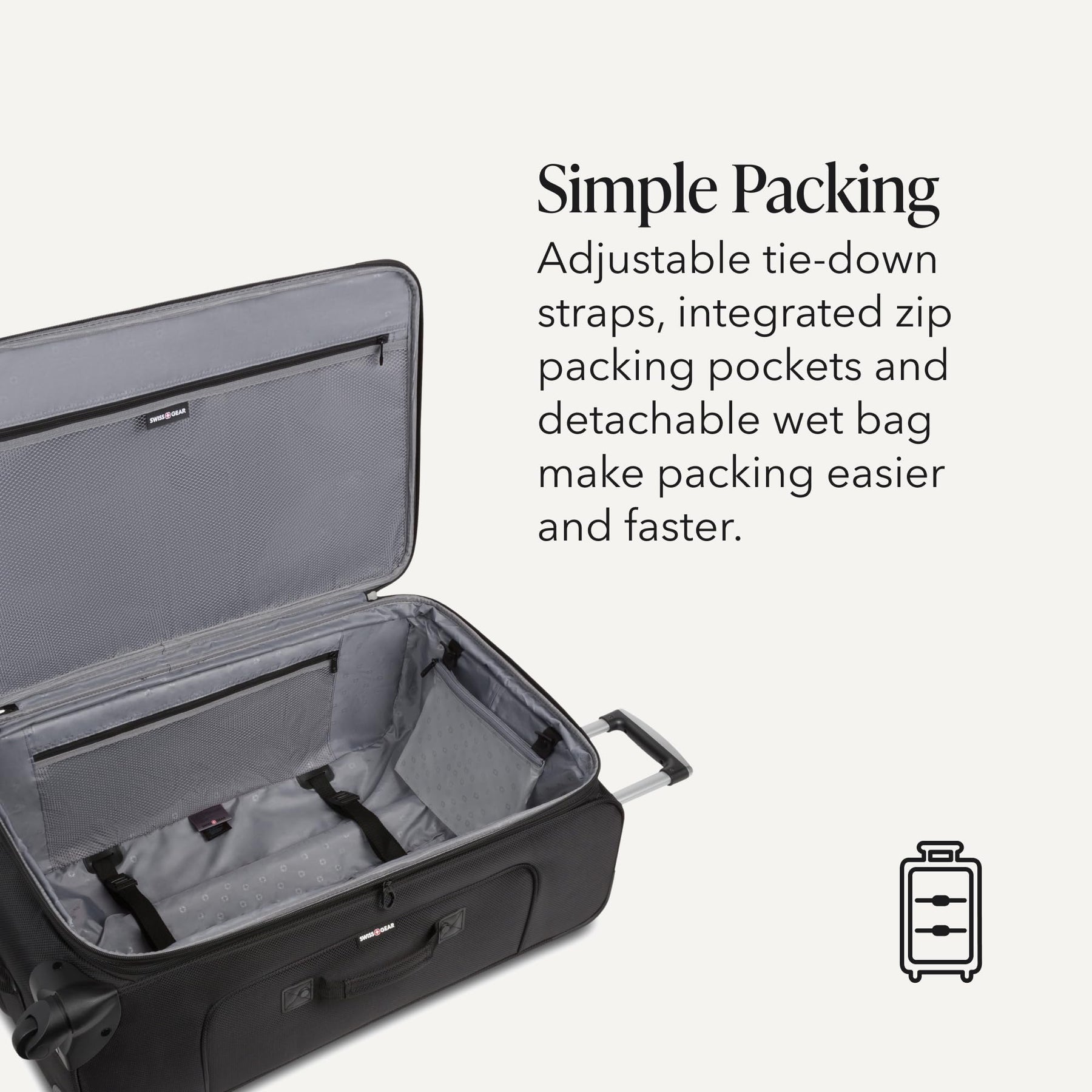 Large Expandable Softside Luggage – Black